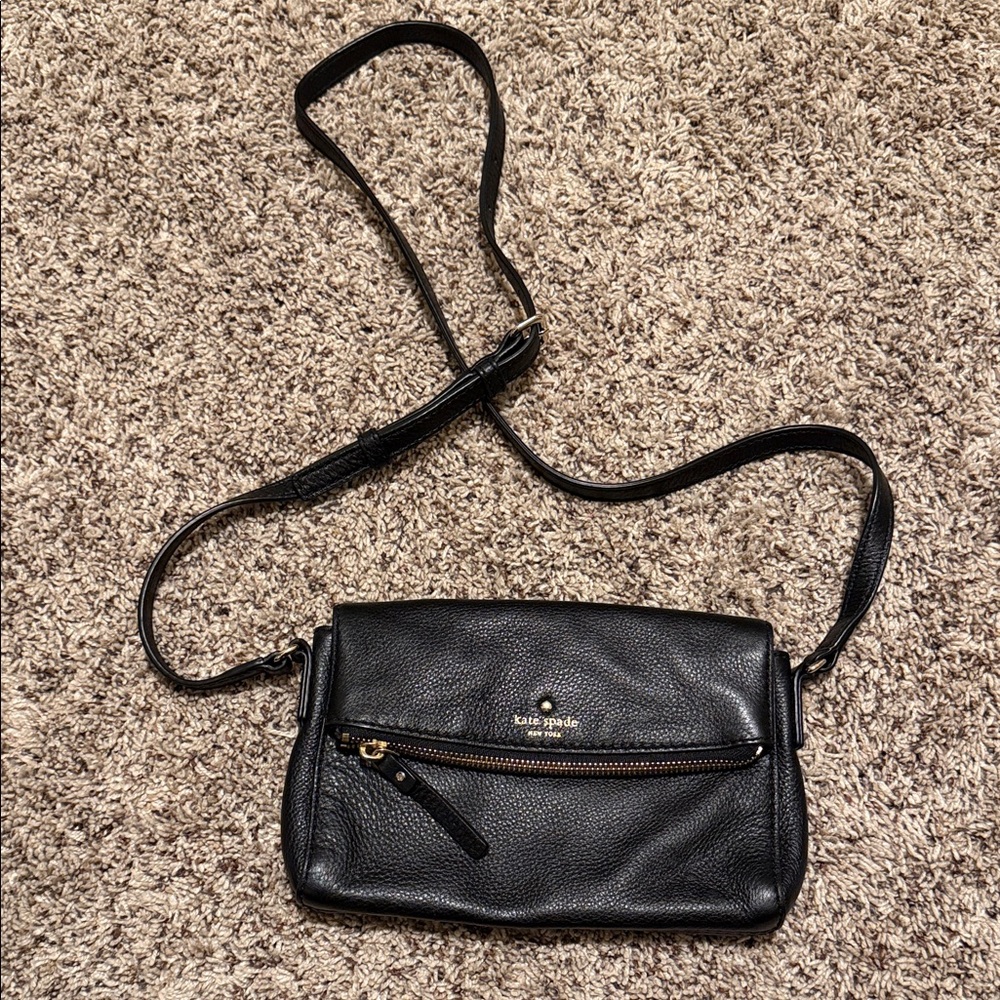 Kate Spade Black Pebbled Leather Crossbody Bag